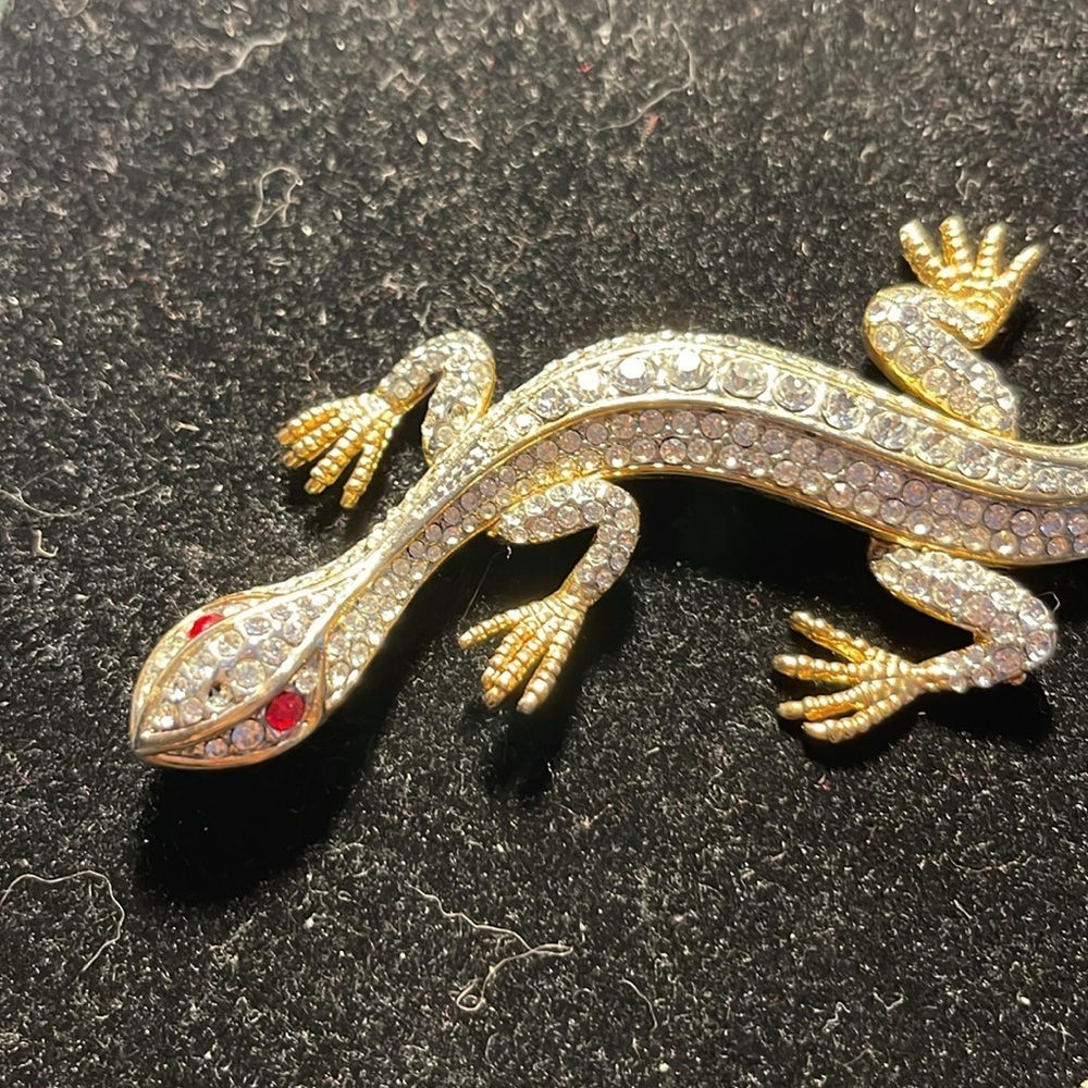 A & S Vntg Atwood & Sawyer Long Silver & Gold Tone Totally Bejeweled Brooch. MA - Picture 6 of 8